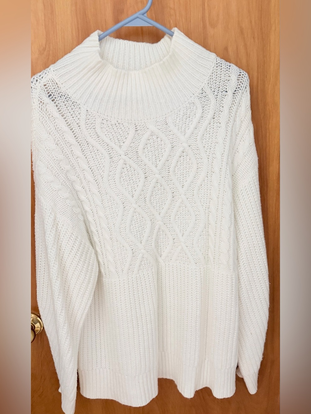 a new day Cream Cable Knit Turtleneck Sweater